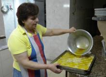 Violeta putting the finishing touch on the baklava. Photo: Sandra Scott